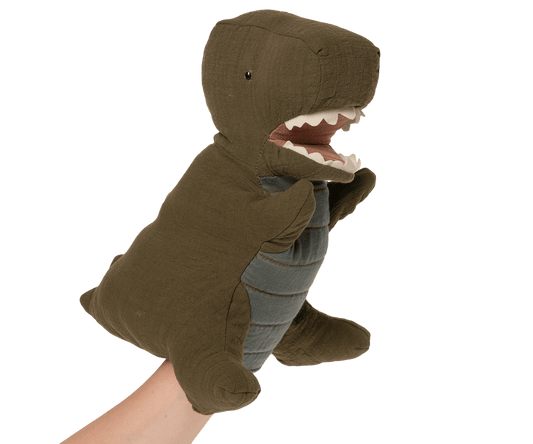 Maileg, Handpuppe Dinosaurier Ganto-Rex, dunkelgrün, H27,5cm