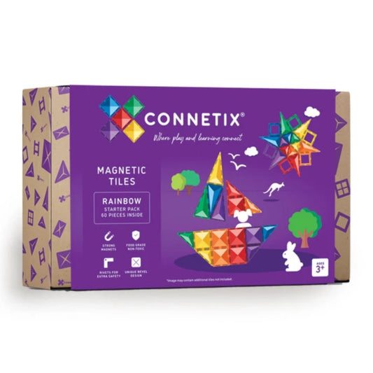 Connetix, Magnet Bausteine Rainbow Starter Pack, 60-teilig