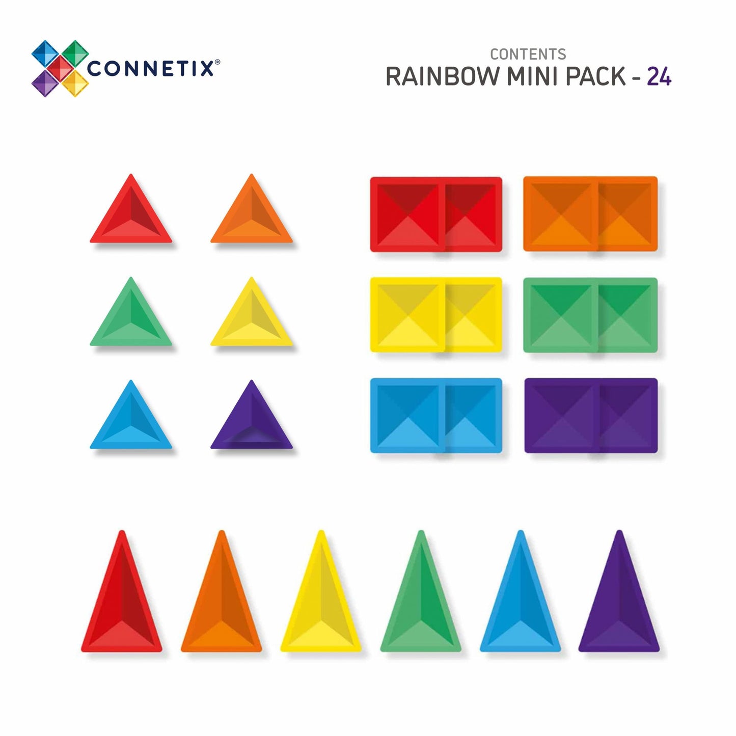 Connetix, Rainbow Mini Pack, 24 teile