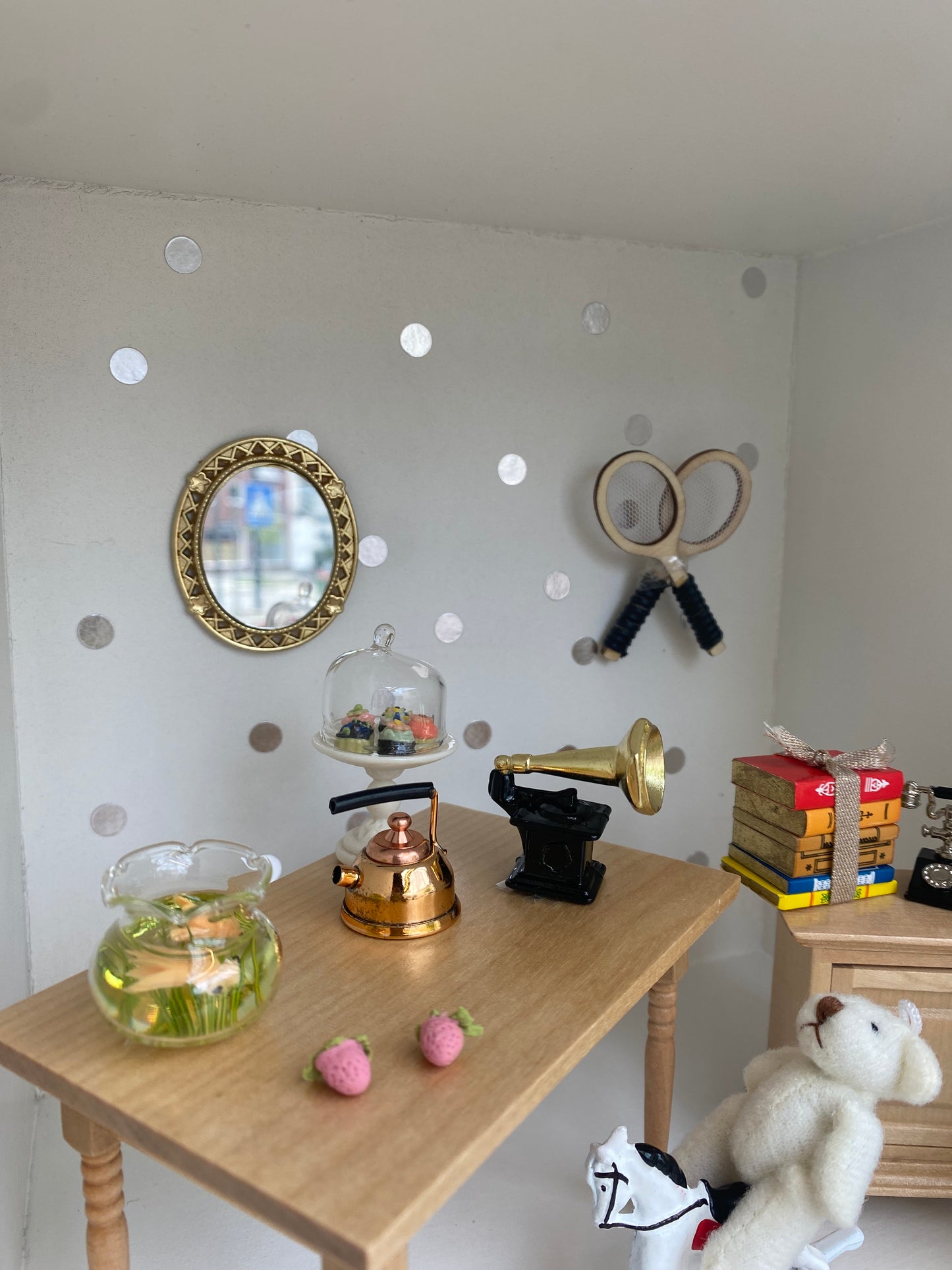 Oval Spiegel, Miniature für das Puppenhaus