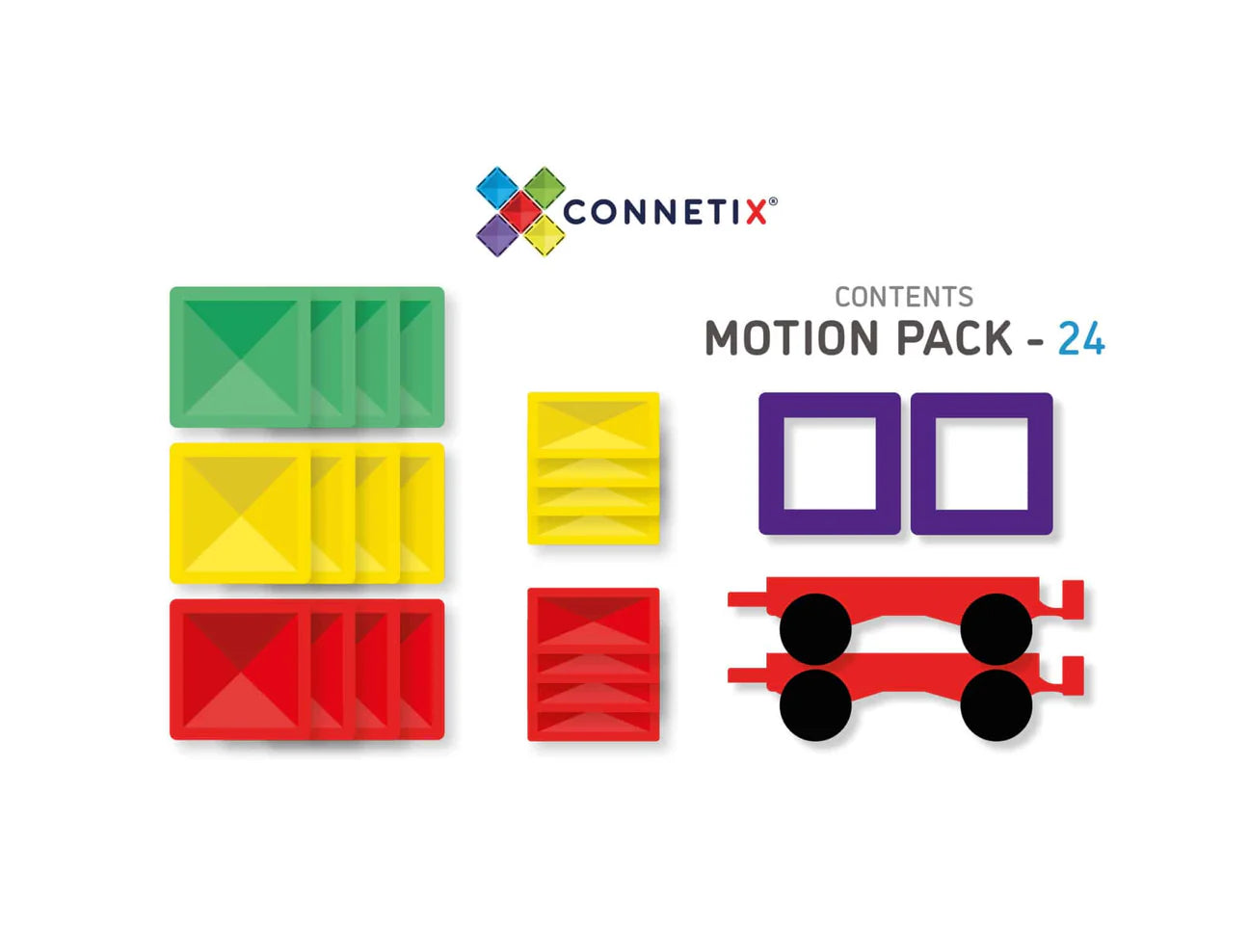 Connetix, Rainbow Motion Pack, 24 teile