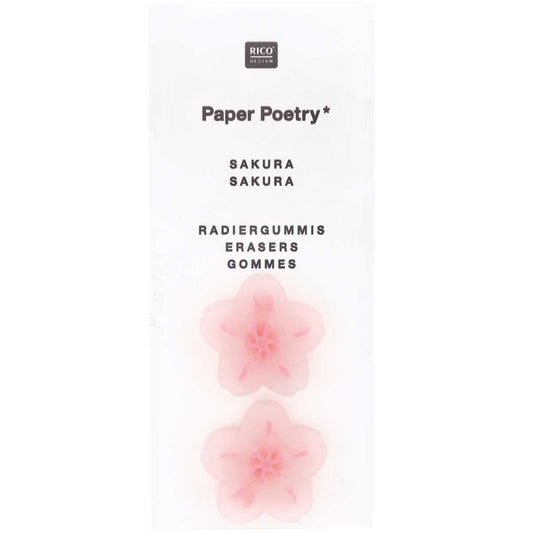 Rico Design, 2 Radiergummis Sakura Sakura, 25 x 7 mm, transparent