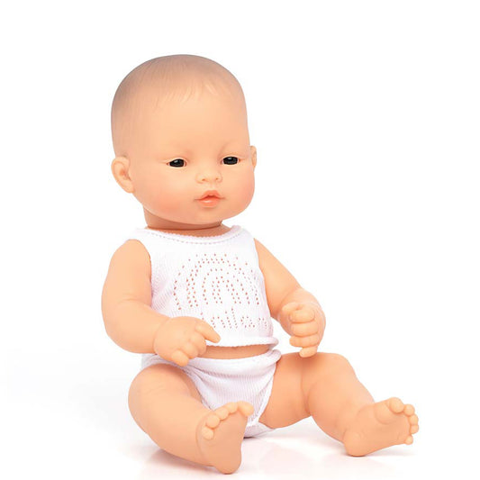 Babypuppe asiatisch 32cm mit Unterwäsche-Set, Miniland