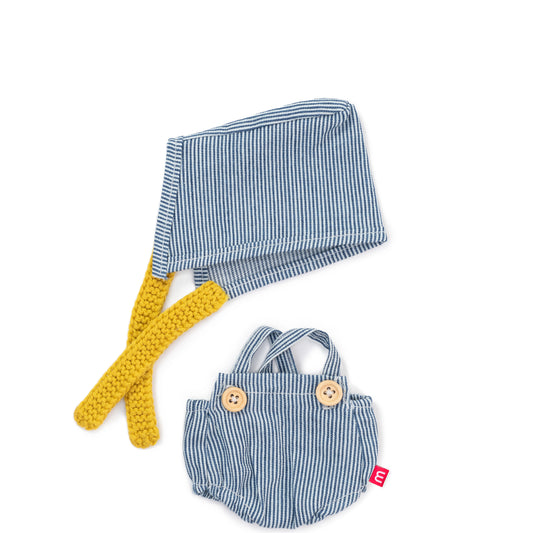 Bekleidungs-Set blau/weiß für Miniland-Puppe 21cm