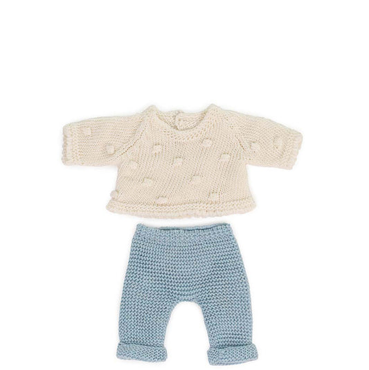 Bekleidungs-Set Hose + Pullover für Miniland-Puppe 21cm