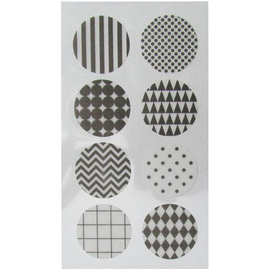 4 Sticker-Bögen KREISE, schwarz/weiß