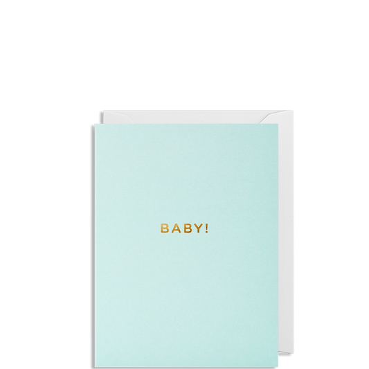 Mini-Grußkarte BABY! mint