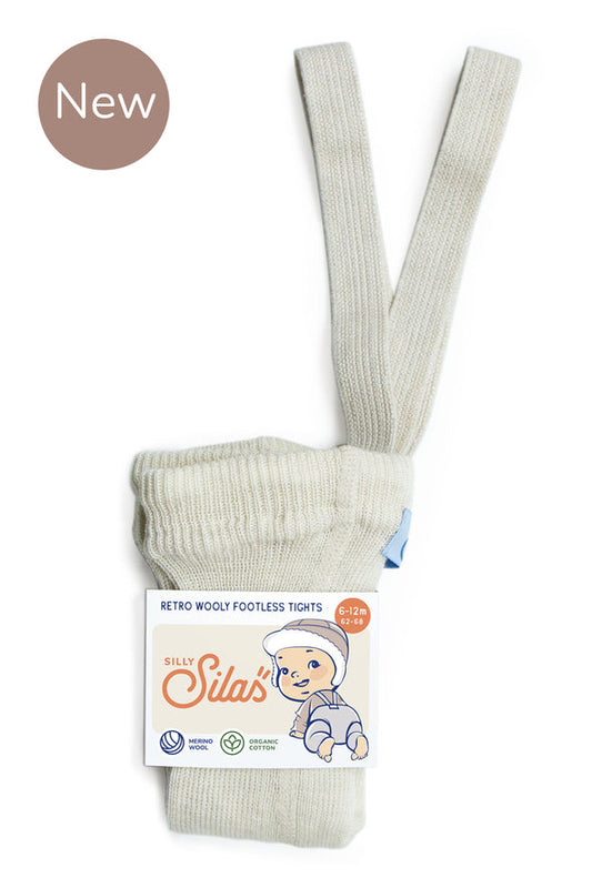 Silly Silas, Footless tights, Cream Wool Blend.