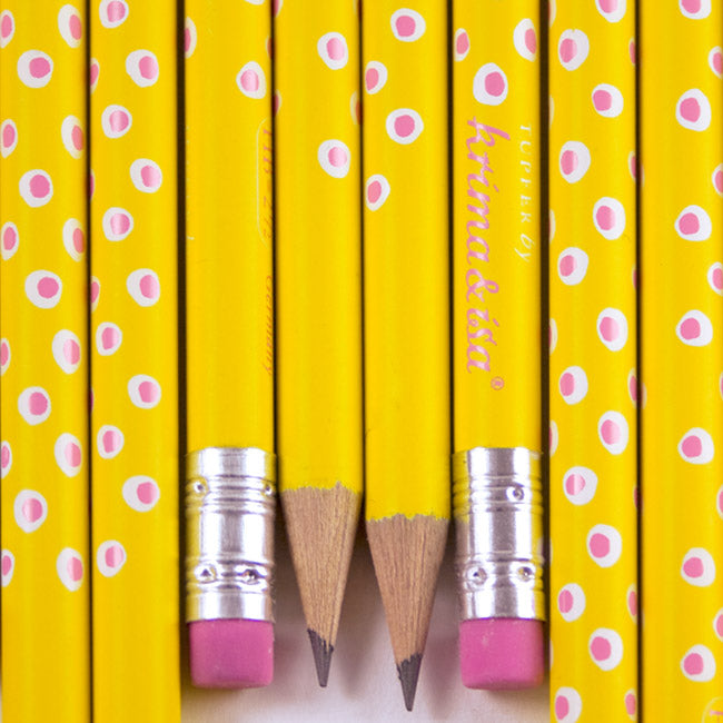 Bleistift mit Tupfen, gelb, Krima&Isa